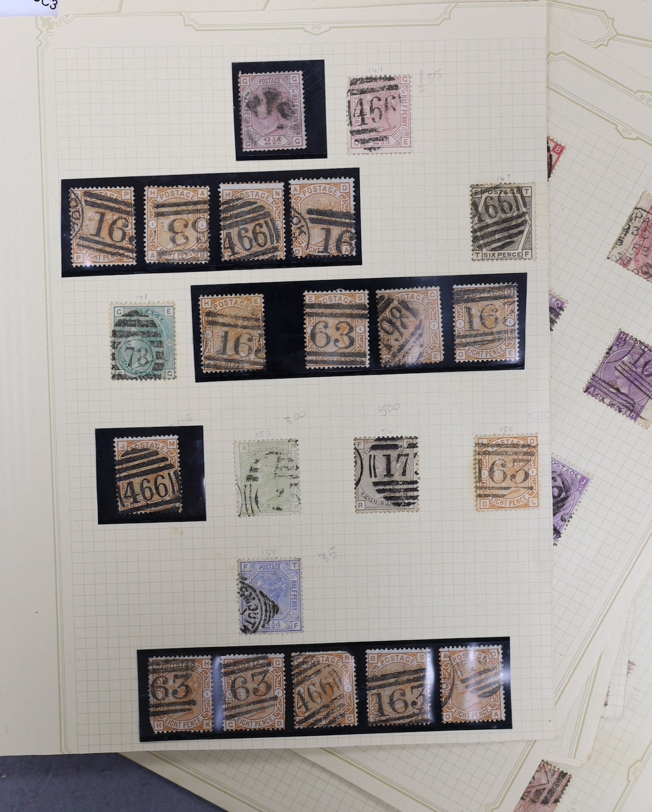 A selection of Victorian surface printed stamps